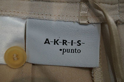 AKRIS PUNTO Women's Cream Beige Wide Leg Trousers US8; F40; UK12 D38