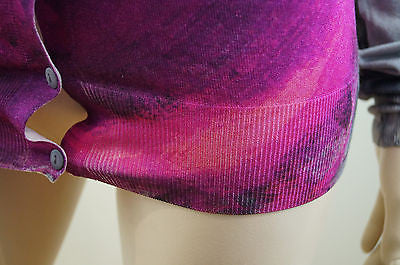 CHRISTOPHER KANE RUNWAY Grey Black Pink Floral Silk Long Sleeve Cardigan M BNWT