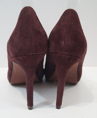 ASH Prune Kid Suede Caprice High Heel Rubber Sole Court Shoes EU38; UK5