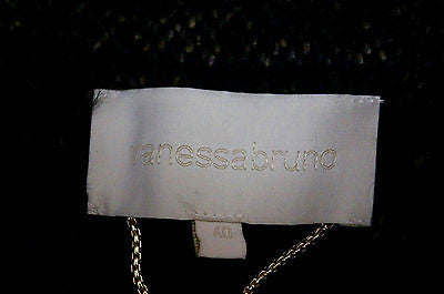 VANESSA BRUNO Brown & Black Wool Alpaca Mohair Single Breasted Winter Coat 40 12