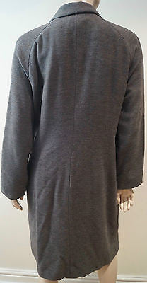 EPISODE Charcoal Grey 100% Wool Collared Concealed Fastening Winter Coat UK10