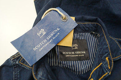 SCOTCH & SODA / SHRUNK Dark Blue Cotton Denim Long Sleeve Casual Shirt Top BNWT