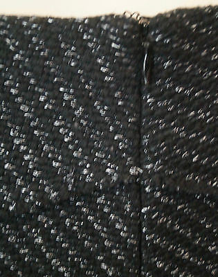 MAJE Women's Black Charcoal Textured Asymmetrical Hemline Short Mini Skirt 40