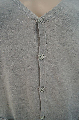 SCOTCH SHRUNK Boy's Pale Grey Knitted 100% Cotton V Neck Cardigan Top BNWT