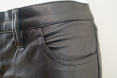 PINKO Designer Black Ladies Faux Leather Skinny Trousers Pants UK10; IT42
