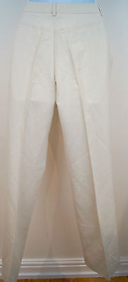 NICOLE FARHI Cream Beige Linen & Cotton Formal Summer Trousers Pants UK10 EU36