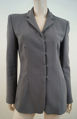EMPORIO ARMANI Grey Wool Stretch Lined Formal Evening Blazer Jacket IT44 UK12