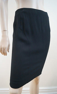 EMPORIO ARMANI Black Panelled Formal Short Lined Pencil Skirt IT40; UK10
