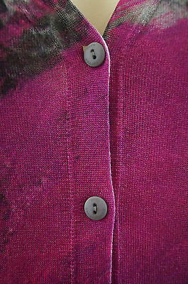 CHRISTOPHER KANE RUNWAY Grey Black Pink Floral Silk Long Sleeve Cardigan M BNWT