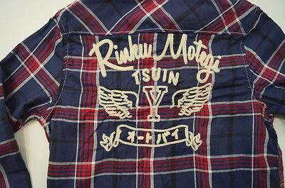 SCOTCH & SODA / SHRUNK Boys Blue & Red Checked Long Sleeve Hoodie Shirt Top BNWT