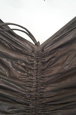 AGENT PROVOCATEUR Swimwear Black Sparkle Ruched Halter Neck Swimsuit Costume SzM