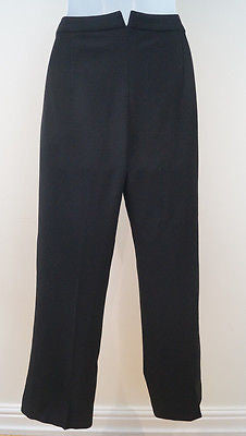 CELINE Dark Brown Leather Wide Straight Leg Lined Trousers Pants FR40 UK12