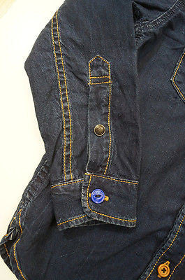 SCOTCH & SODA / SHRUNK Dark Blue Cotton Denim Long Sleeve Casual Shirt Top BNWT