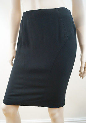 EMPORIO ARMANI Black Panelled Formal Short Lined Pencil Skirt IT40; UK10