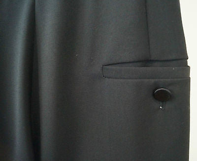 ALEXANDER MCQUEEN Black Wool & Silk V Neck Sleeveless Tuxedo Jumpsuit Sz:44 UK12