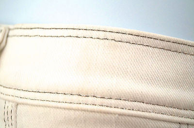7 FOR ALL MANKIND Womens White Denim Silver Stitch Straight Leg Jeans Sz 26