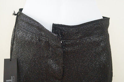 KARL LAGERFELD Black & Silver Metallic Wide Leg Evening Trousers Pants Sz38 UK10