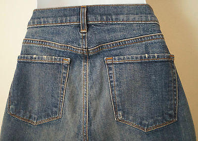 J BRAND Women's Blue Faded Cotton Blend Denim Long Length Casual Shorts Sz:M
