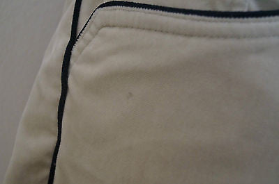 ISABEL MARANT Cream Beige & Black Trim Velvet Skinny Trousers Pants Sz:40; UK12