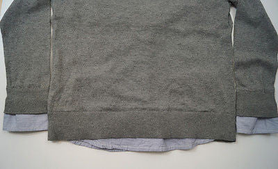 SCOTCH SHRUNK Cotton Grey Long Sleeve Knitted Cardigan & Blue Shirt Top BNWT