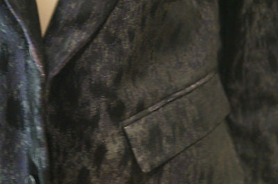 A.F. VANDERVORST Black & Charcoal Abstract Print Formal Blazer Jacket Sz40 UK10