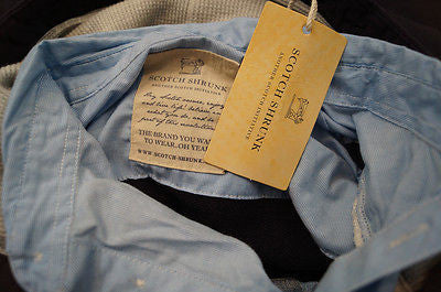 SCOTCH SHRUNK Boys Navy Hoodie Sweatshirt W Attached Shirt Collar & Tails BNWT