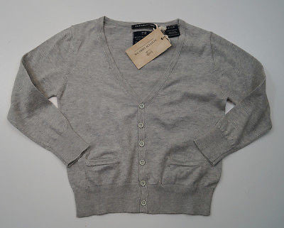 SCOTCH SHRUNK Boy's Pale Grey Knitted 100% Cotton V Neck Cardigan Top BNWT