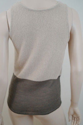 ARMANI EXCHANGE Beige & Brown Cotton Blend Sleeveless Knitted Vest Top Sz:M