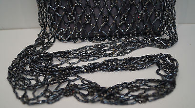 NINA GILL Vintage Black Bead Embellished Lined Small Evening Shoulder Bag