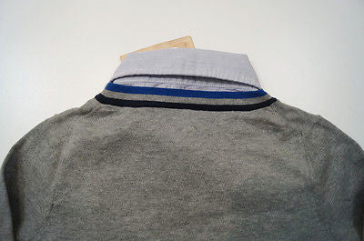 SCOTCH SHRUNK Cotton Grey Long Sleeve Knitted Cardigan & Blue Shirt Top BNWT