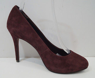 ASH Prune Kid Suede Caprice High Heel Rubber Sole Court Shoes EU38; UK5