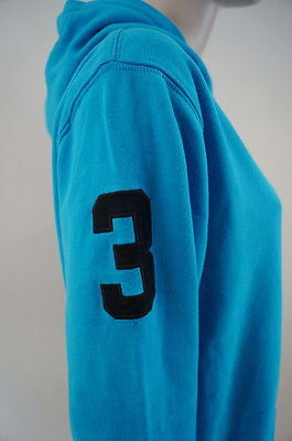 POLO RALPH LAUREN Boys Caribbean Blue Big Pony Hooded Hoodie Sweatshirt Top BNWT