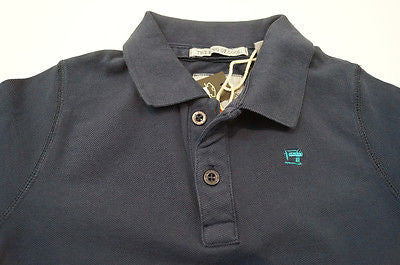 SCOTCH SHRUNK Boys Navy Blue Short Sleeve Button Up Collared Polo Shirt Top BNWT