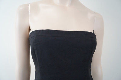 THEORY Black Linen Bandeau Sleeveless Summer Evening Dress US8; UK12