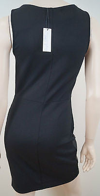 VELVET Graham & Spencer Black Faux Leather & Fabric Panelled Evening Dress BNWT