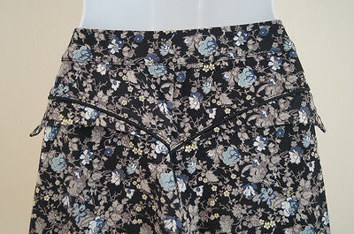 PREEN BY THORNTON BREGAZZI Multicolour Floral Stretch Cotton Trousers Pants Sz:L