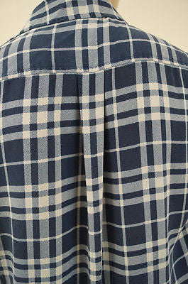 JOSEPH Dark Navy Blue & White 100% Silk Check Tartan Blouse Top Sz: 40 UK12