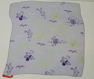SHANGHAI TANG Lilac 100% Silk Multi Colour Branded Handkerchief Scarf
