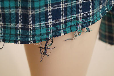 ZADIG & VOLTAIRE Mint Green Navy Check Cotton Long Sleeve Blouse Shirt Top SzM