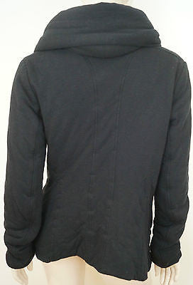 RICK OWENS LILIES Black Padded Hooded Zip Fastened Casual Jacket Top I44 UK12