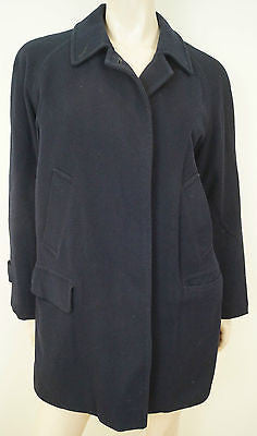 BURBERRY VINTAGE Ladies Black Wool & Alpaca Blend Lined Classic Winter Coat 10
