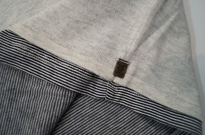 SCOTCH SHRUNK Grey Long Sleeve Knitted Jumper & Navy Striped T-Shirt Top BNWT