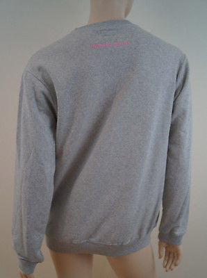 RICHARD NICOLL Pale Grey & Pink Cotton Blend Long Sleeve Sweatshirt Top M