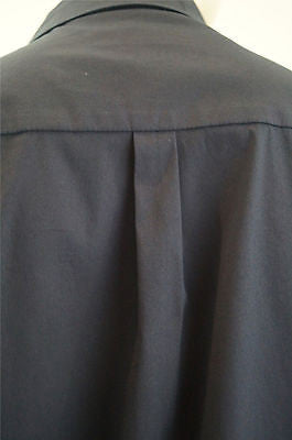 NICOLE FARHI Navy Blue & Black Cotton Blend Collared Blouse Shirt Top UK12