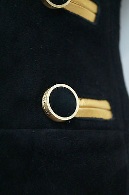 RACHAEL ZOE Black Suede Thigh High Gold Tone Platform Evening Boots EU30 UK6