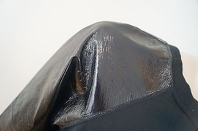 KARL LAGERFELD Women's Black Wet Look / Glossy Sleeve Sweater Top Sz: M