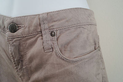 HELMUT LANG Grey Beige Stretch Cotton Distressed Skinny Leg Trousers Jeans Sz:29
