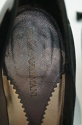 GIORGIO ARMANI Black Leather Patent Velvet Floral High Heel Court Shoes EU40 UK7