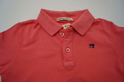 SCOTCH SHRUNK Boys Pinky Coral Short Sleeve Buttoned Collar Polo Shirt Top BNWT