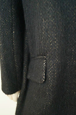 VANESSA BRUNO Brown & Black Wool Alpaca Mohair Single Breasted Winter Coat 40 12